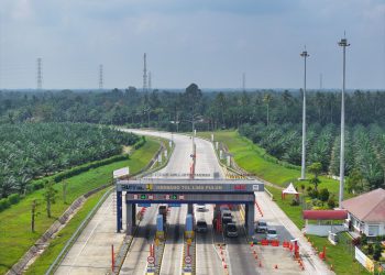 Gerbang Tol di ruas Jalan Tol Trans Sumatera (JTTS) yang dikelola PT Hutama Karya (Persero). (Dok. Humas HK)