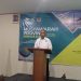 Ketua Umum KONI Provinsi Jambi, Mat Sanusi, menyampaikan sambutan saat Musyawarah Provinsi (Musprov) Perpani Jambi 2026 di Hotel Infinity Jambi, Sabtu (18/4).(Dok. Nahar)