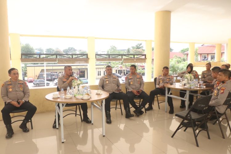 Kapolda Bengkulu, Mardiyono memimpin kegiatan Coffe Morning, Rabu (8/4/2026). (Foto:Yola)